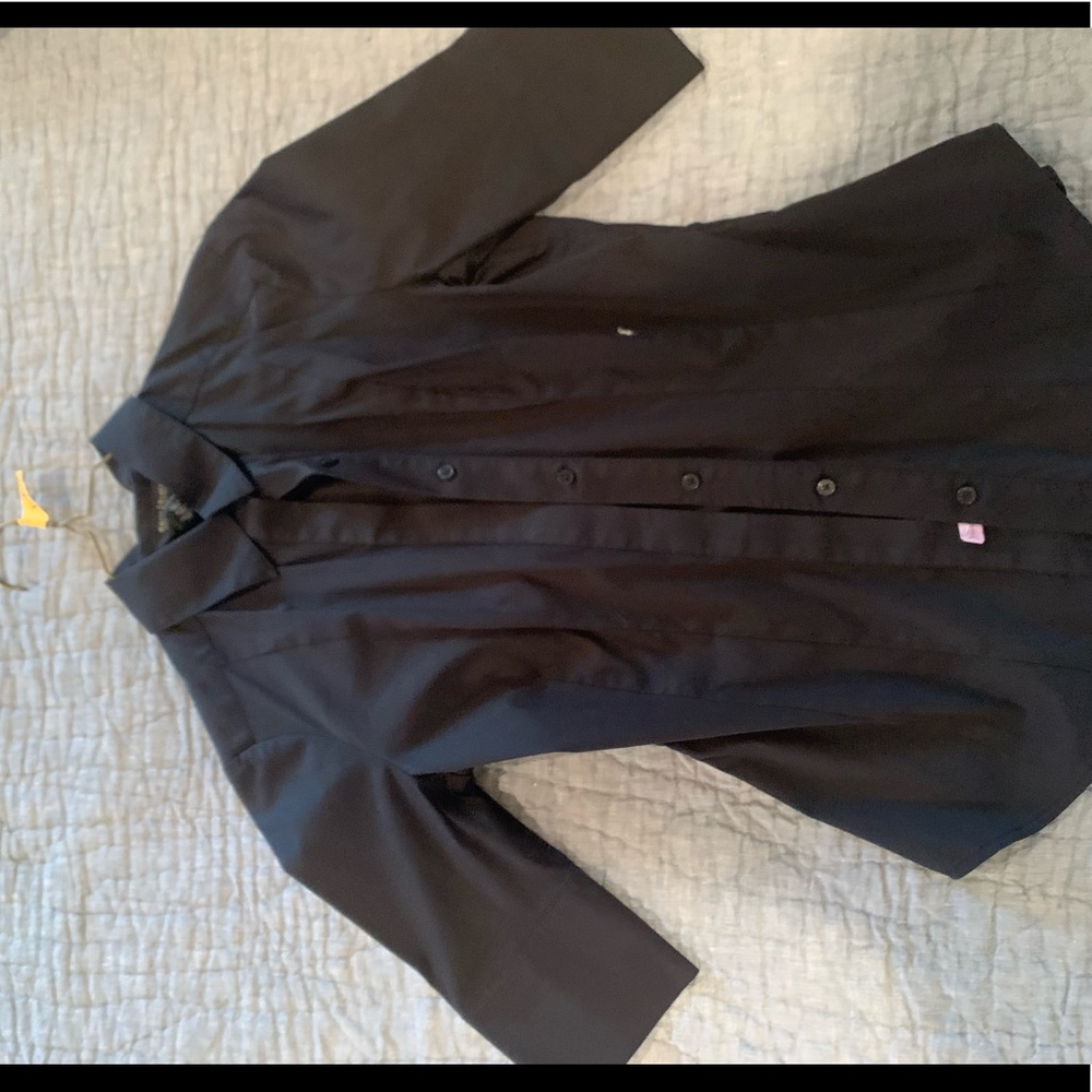 WHBM collared button down black shirt